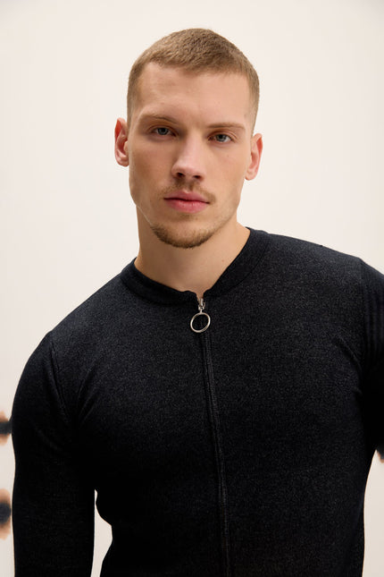 Men's Full-Zip Cardigan - Anthracite | Ron Tomson