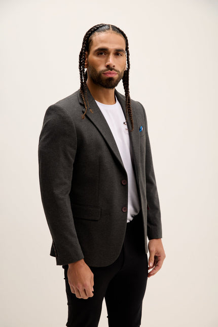 Men's Notch Lapel Blazer - Anthracite | Ron Tomson