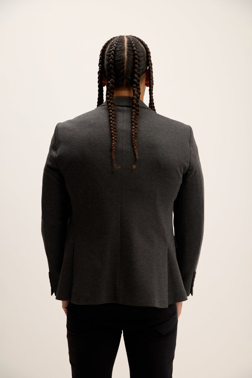 Men's Notch Lapel Blazer - Anthracite | Ron Tomson