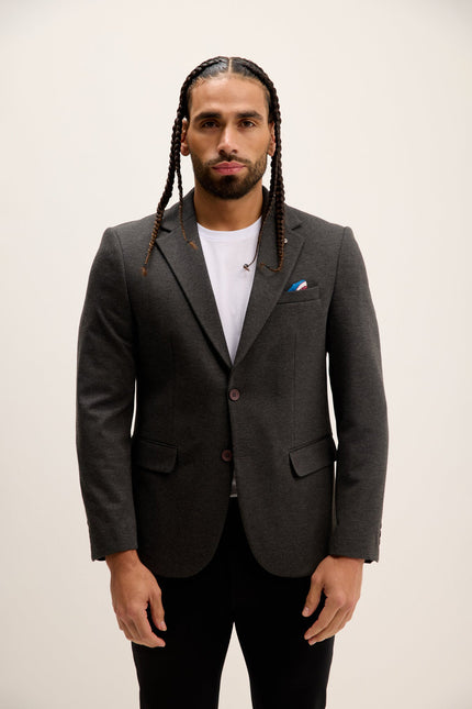 Men's Notch Lapel Blazer - Anthracite | Ron Tomson