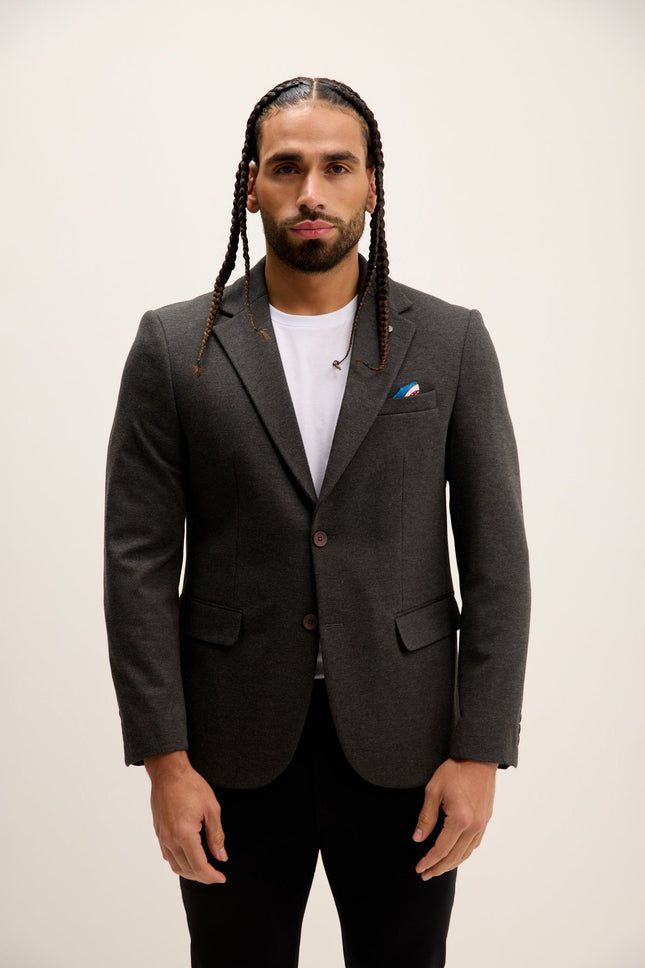 Men's Notch Lapel Blazer - Anthracite | Ron Tomson