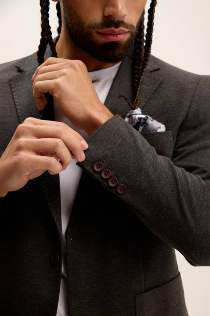 Men's Classic Fit Jetsetter Blazer - Anthracite | Ron Tomson