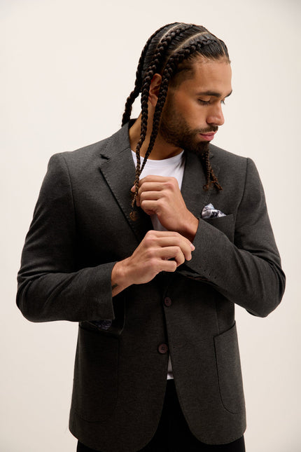 Men's Classic Fit Jetsetter Blazer - Anthracite | Ron Tomson