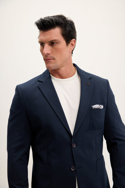 Men's Classic Fit Jetsetter Blazer - Navy | Ron Tomson