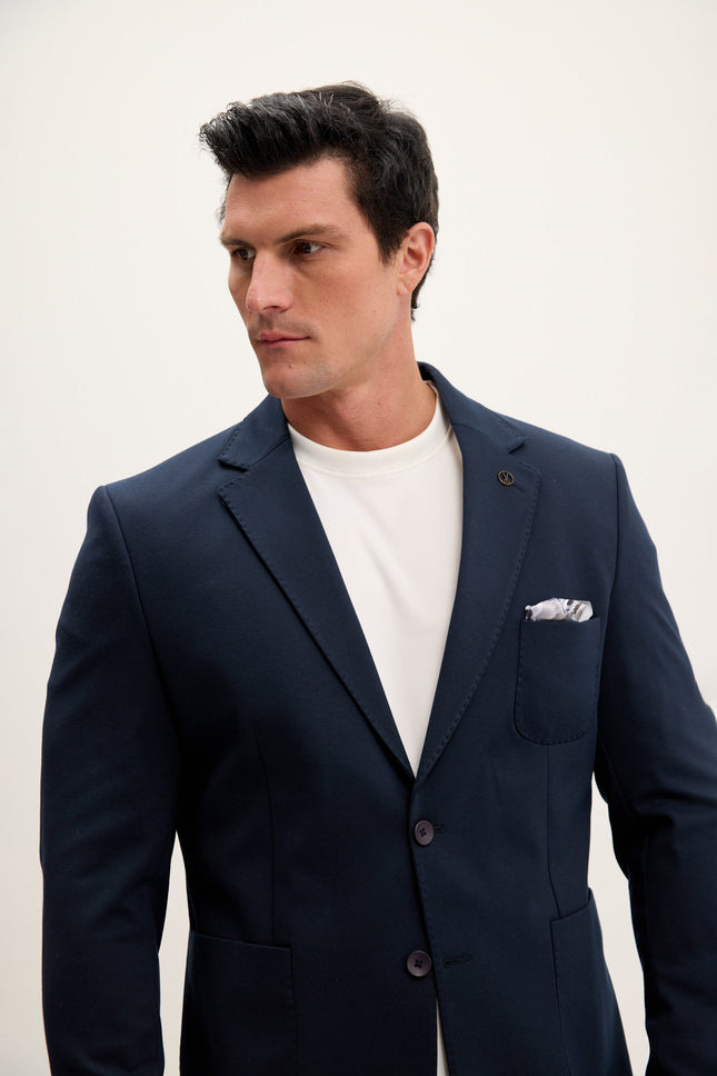 Men's Classic Fit Jetsetter Blazer - Navy | Ron Tomson
