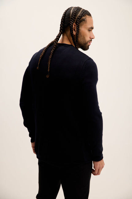 Men's Tube Pullover Sweater - Navy | Ron Tomson