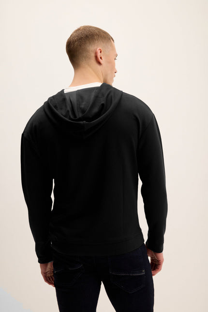 Men's Hooded Sweater - Black | Ron Tomson
