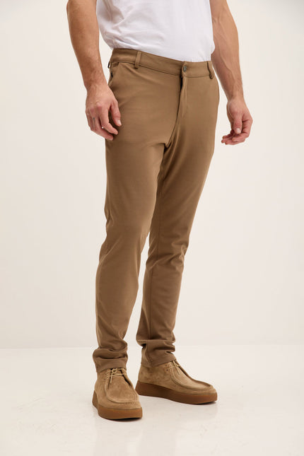 Men's Slim Tapered Casual Pants - Camel | Ron Tomson