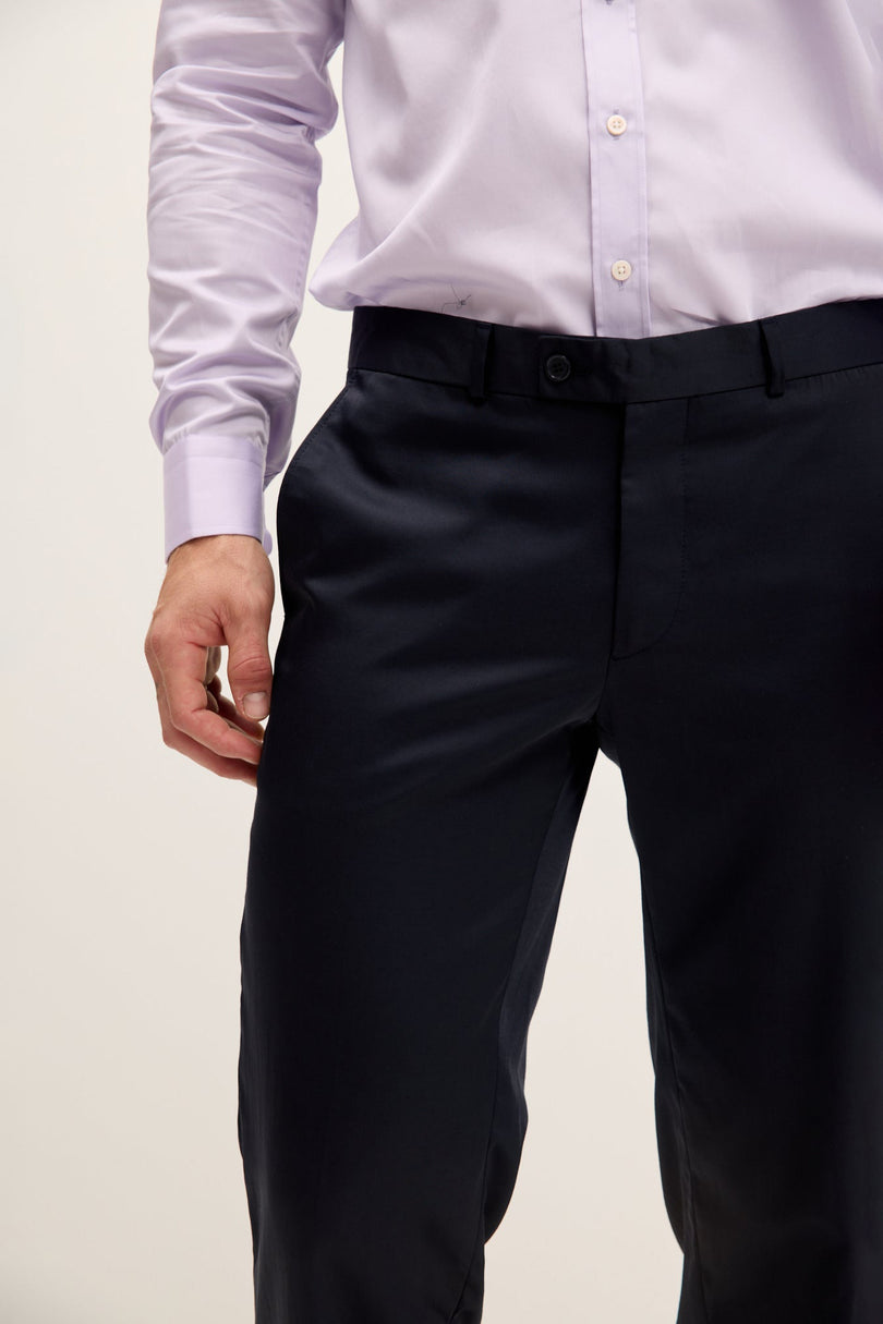 Men's Tailored Tuxedo Pants - Dark Navy | Ron Tomson