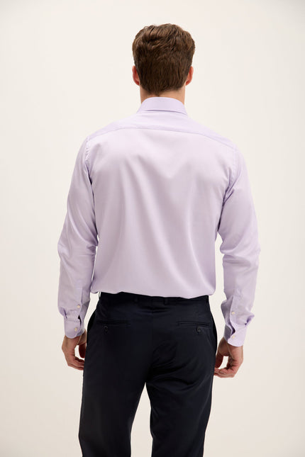 Men's Spread Collar Fitted Dress Shirt - Lavender | Ron Tomson
