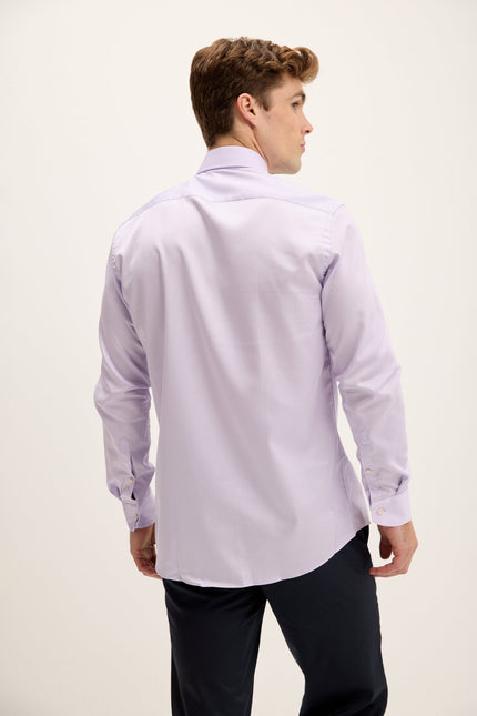 Men's Spread Collar Fitted Dress Shirt - Lavender | Ron Tomson