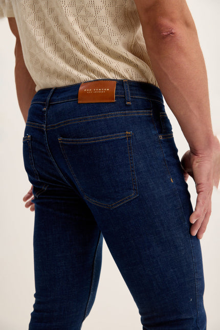 Men's Slim Tapered Denim Jeans - Blue | Ron Tomson