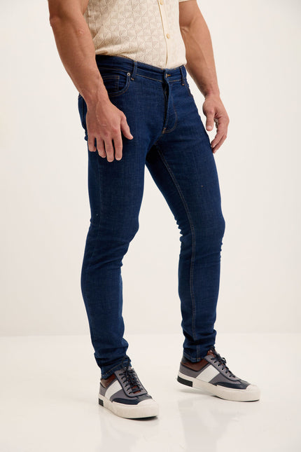 Men's Slim Tapered Denim Jeans - Blue | Ron Tomson