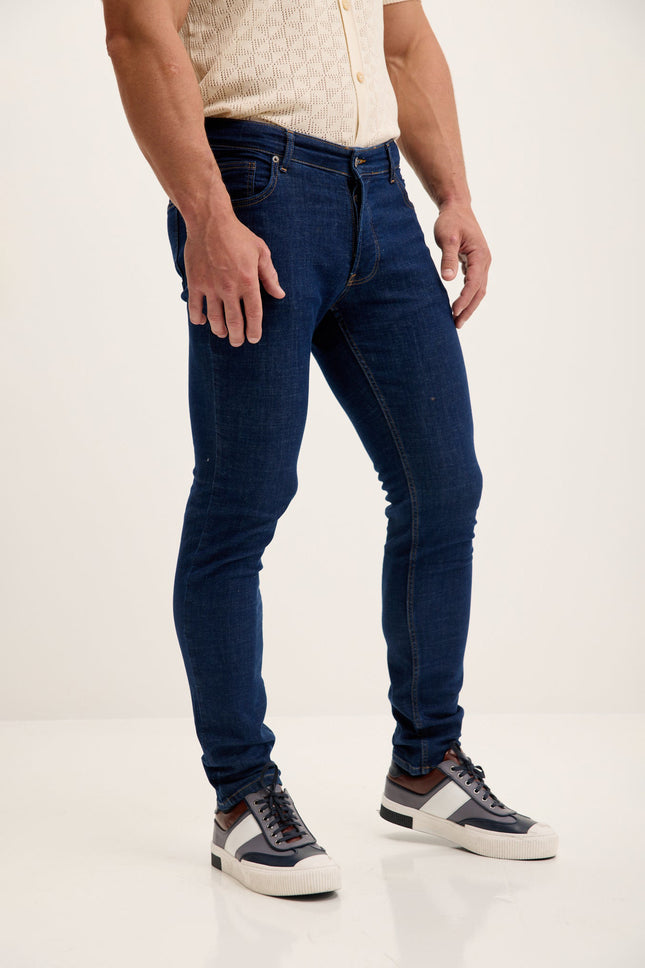 Men's Slim Tapered Denim Jeans - Blue | Ron Tomson