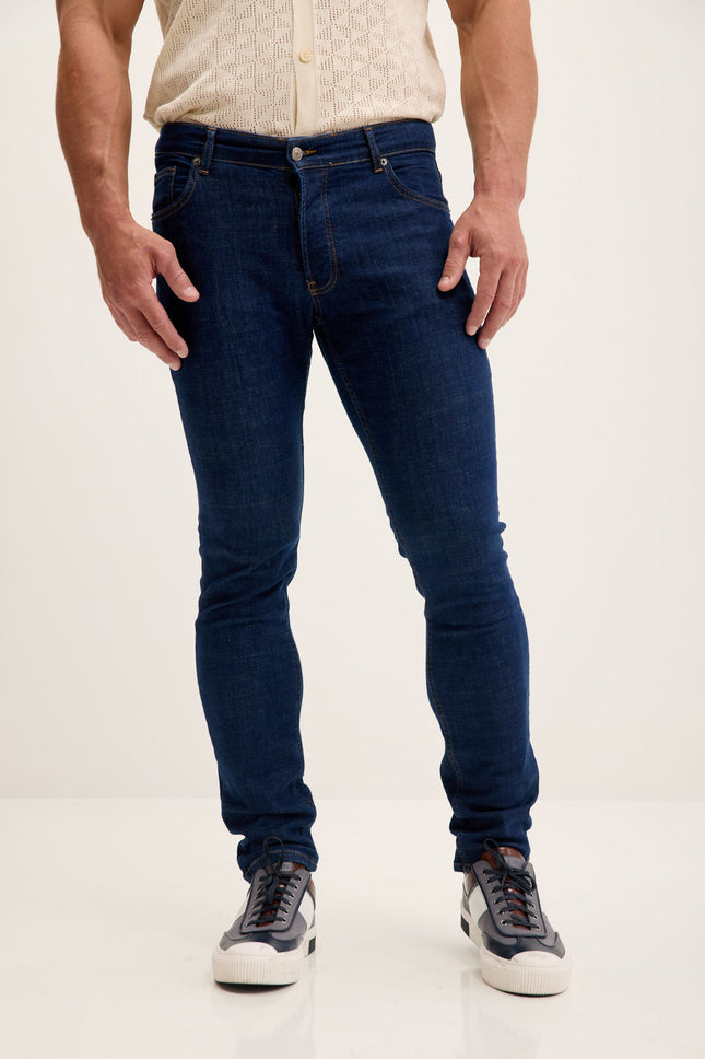 Men's Slim Tapered Denim Jeans - Blue | Ron Tomson