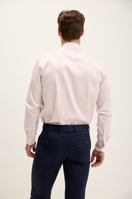 Men's Point Collar Dress Shirt - Light Pink | Ron Tomson