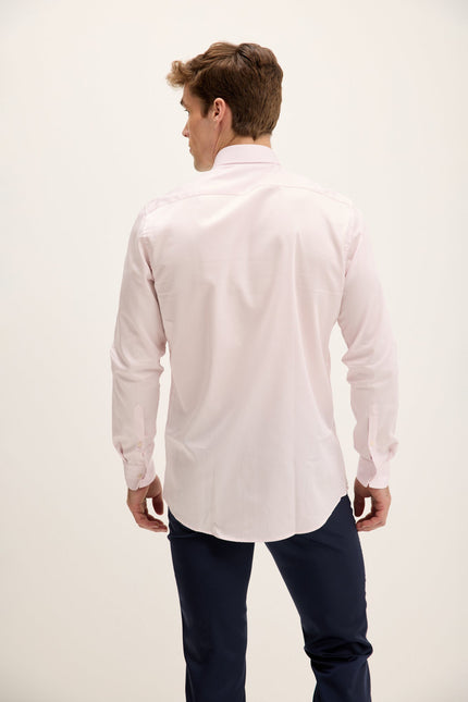 Men's Point Collar Dress Shirt - Light Pink | Ron Tomson