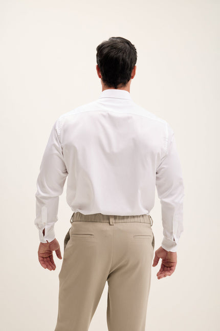 Men's Point Collar Dress Shirt - Optic White | Ron Tomson