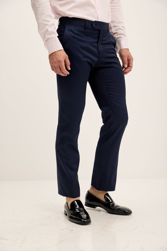 Men's Tailored Tuxedo Pants - Navy | Ron Tomson