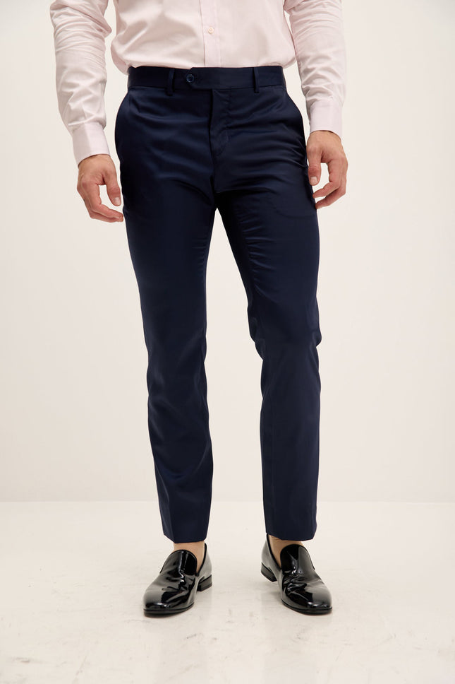 Men's Tailored Tuxedo Pants - Navy | Ron Tomson