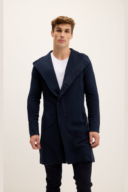 Asymmetric Longline Cardigan - Navy
