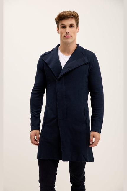 Asymmetric Longline Cardigan - Navy