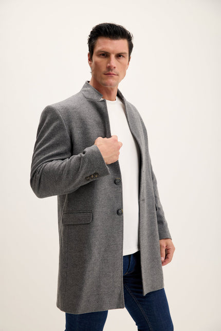 Men's Wool Blend Peacoat - Anthracite | Ron Tomson