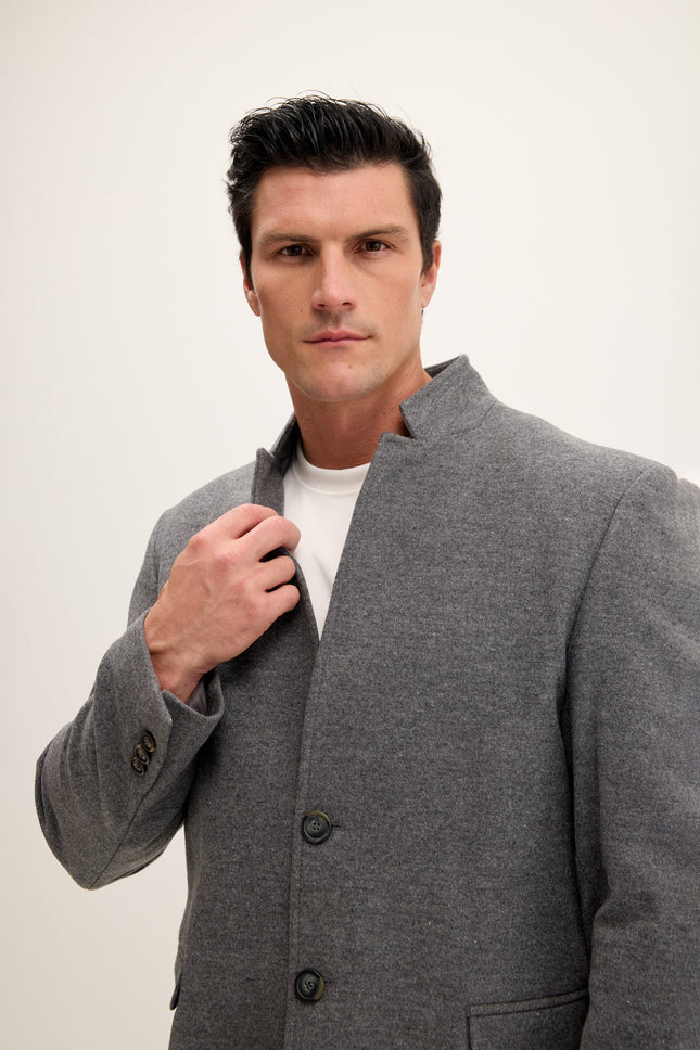 Men's Wool Blend Peacoat - Anthracite | Ron Tomson