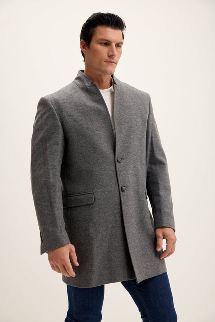 Men's Wool Blend Peacoat - Anthracite | Ron Tomson