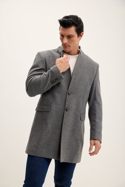 Men's Wool Blend Peacoat - Anthracite | Ron Tomson