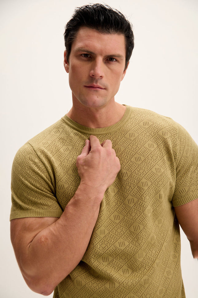 Crochet Knit Top - Light Green