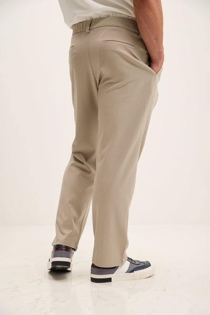 Men's Relaxed Pleated Trousers - Stone | Ron Tomson