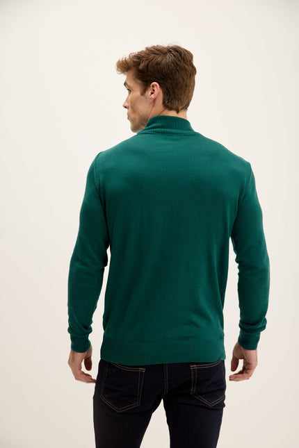 Men's Mock-Neck Sweater - Green | Ron Tomson