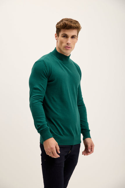 Men's Mock-Neck Sweater - Green | Ron Tomson