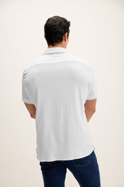 Men's Lightweight Camp Collar Shirt - Grey | Ron Tomson