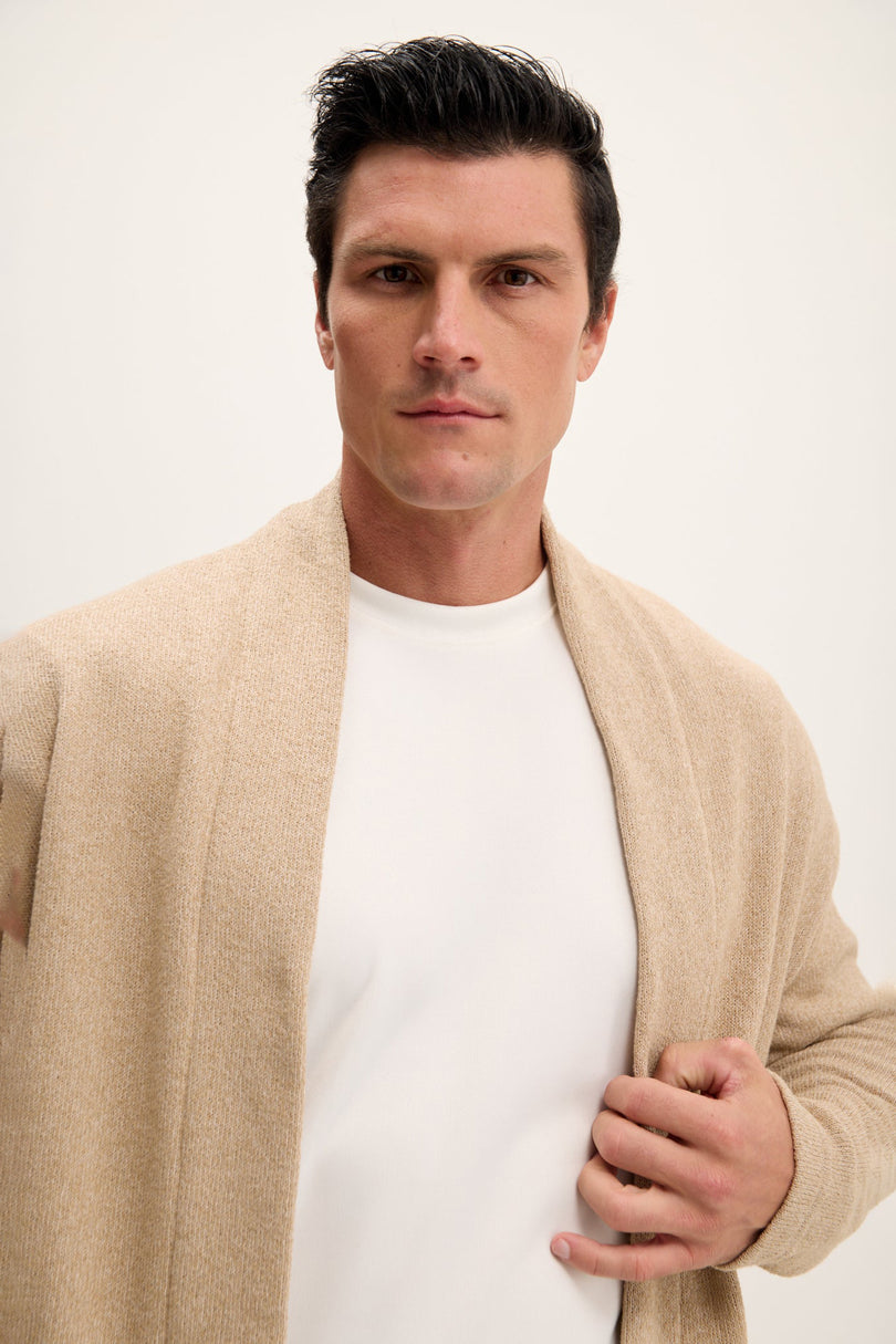 Men's Open-Front Cardigan - Vizon | Ron Tomson