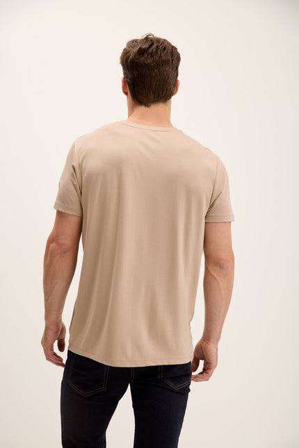 Men's Fitted Lightweight T-Shirt - Light Brown | Ron Tomson