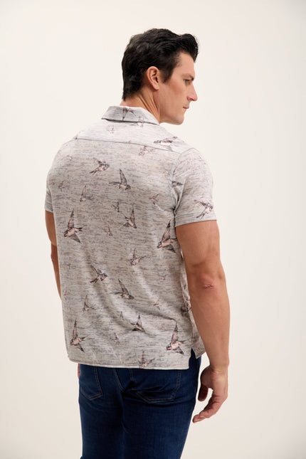 Men's Floral Short-Sleeve Shirt - Sparrow Stone | Ron Tomson