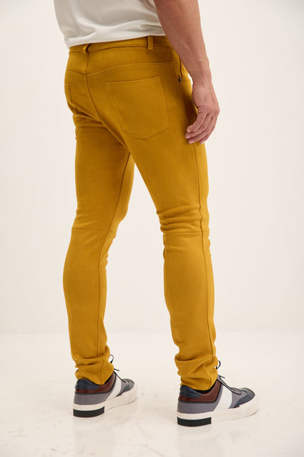 Men's Microsuede Lightweight Tapered Pants - Mustard | Ron Tomson