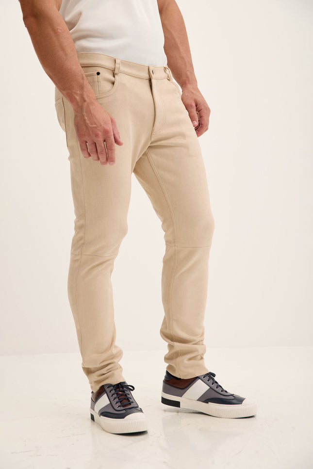 Microsuede Tapered Pants - Off-White
