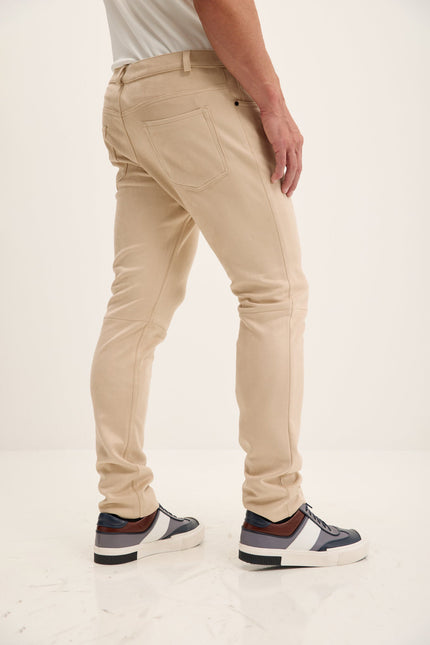 Men's Microsuede Tapered Pants - Off-White | Ron Tomson