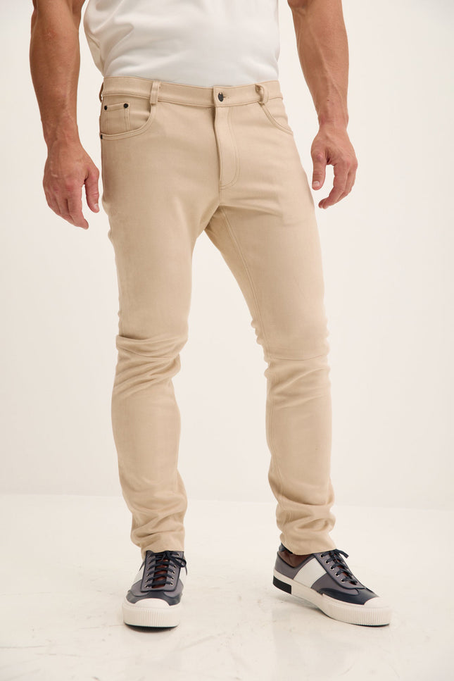 Microsuede Tapered Pants - Off-White