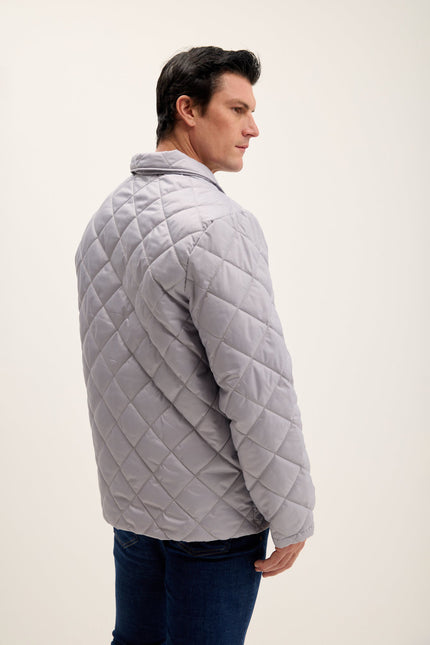 Men's Light Padded Puffer Jacket - Grey | Ron Tomson