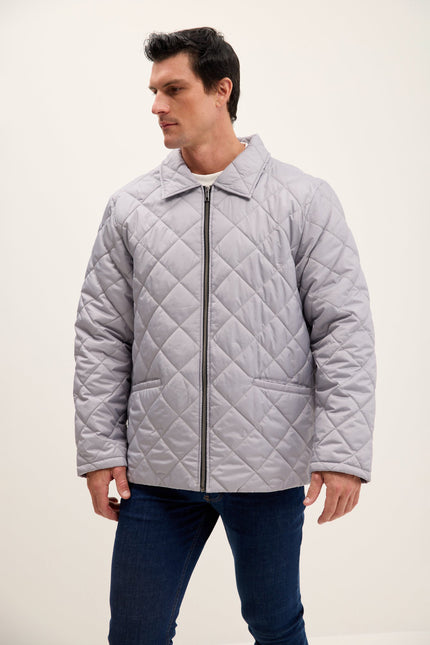 Men's Light Padded Puffer Jacket - Grey | Ron Tomson