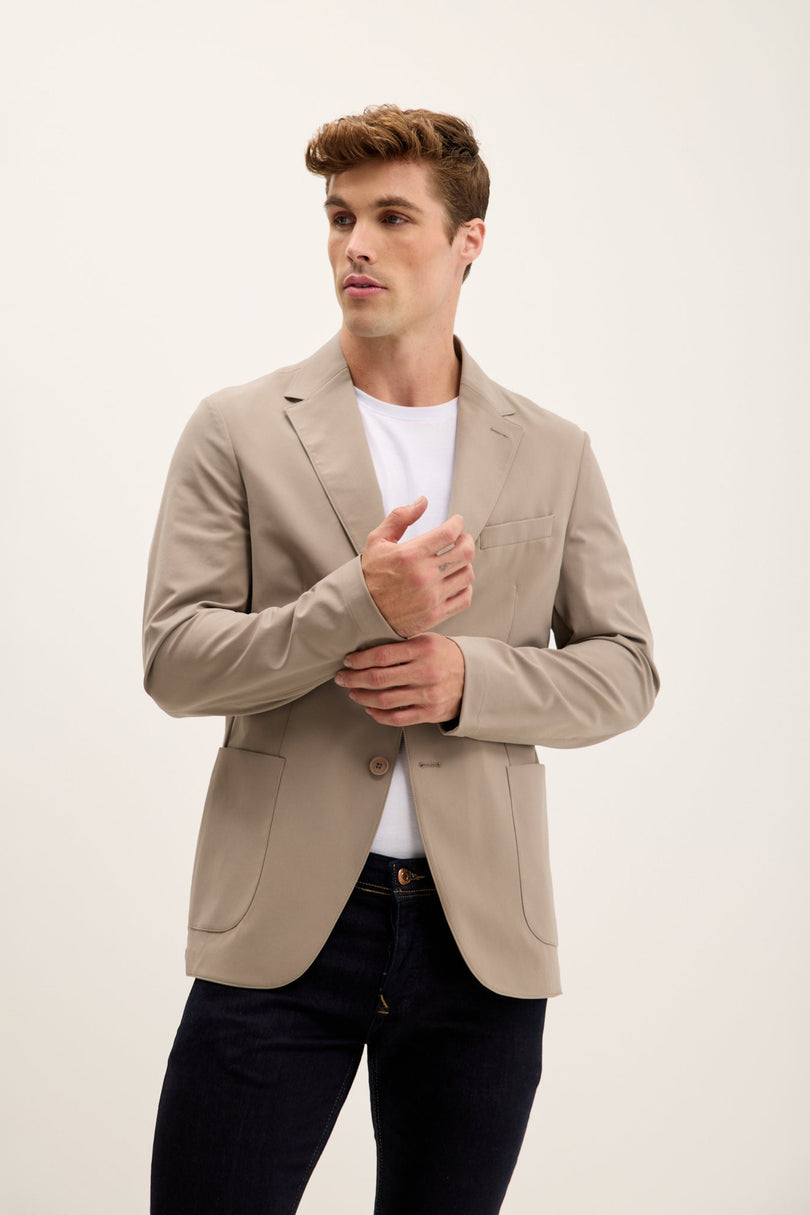 Men's Single-Breasted Notch Lapel Blazer - Vizon | Ron Tomson