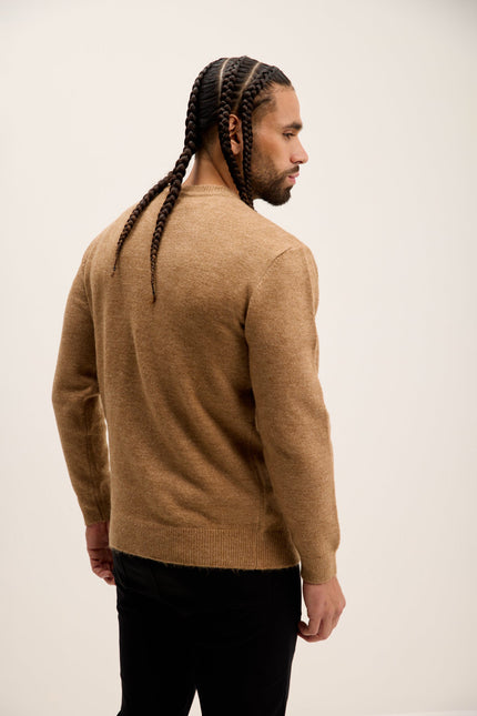 Men's Crew-Neck Sweater - Camel | Ron Tomson