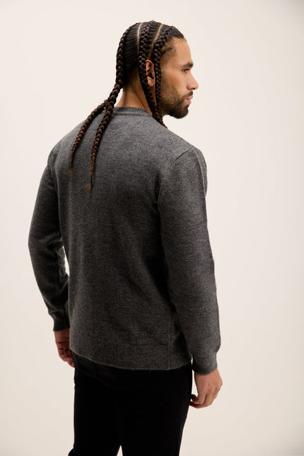 Men's Muscle Crew-Neck Sweater - Anthracite | Ron Tomson