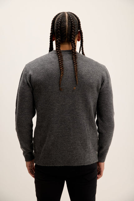 Men's Muscle Crew-Neck Sweater - Anthracite | Ron Tomson