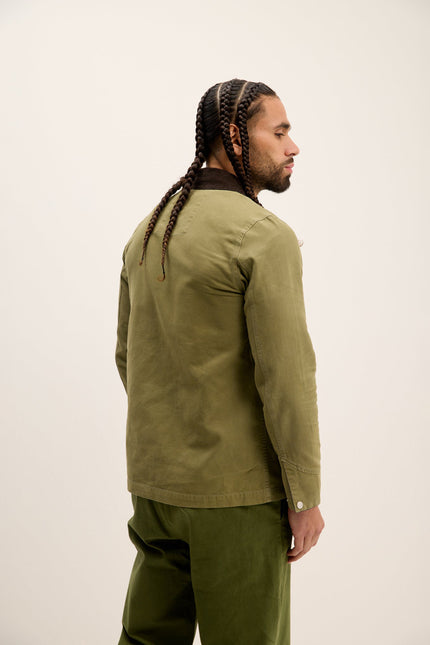 Men's Cotton Canvas Chore Jacket - Olive | Ron Tomson