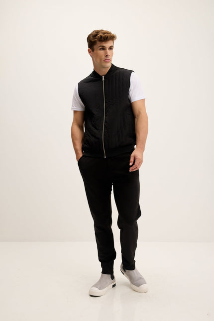 Men's Padded Fitted Vest - Black | Ron Tomson